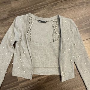 PEARL CARDIGAN AND TANK TOP